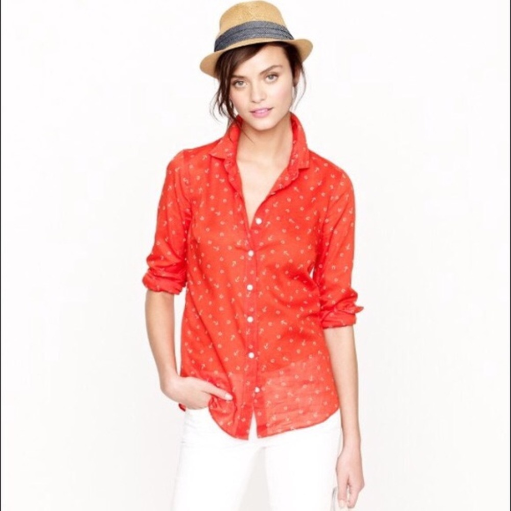 J Crew red button-up
